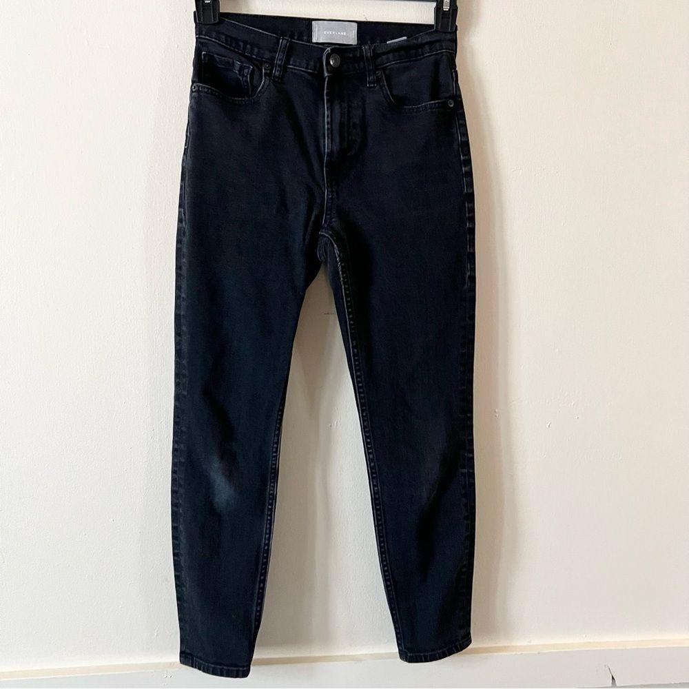 Everlane Jeans Womens Black Dark Wash High Rise Skinny Ankle Stretch SZ 27